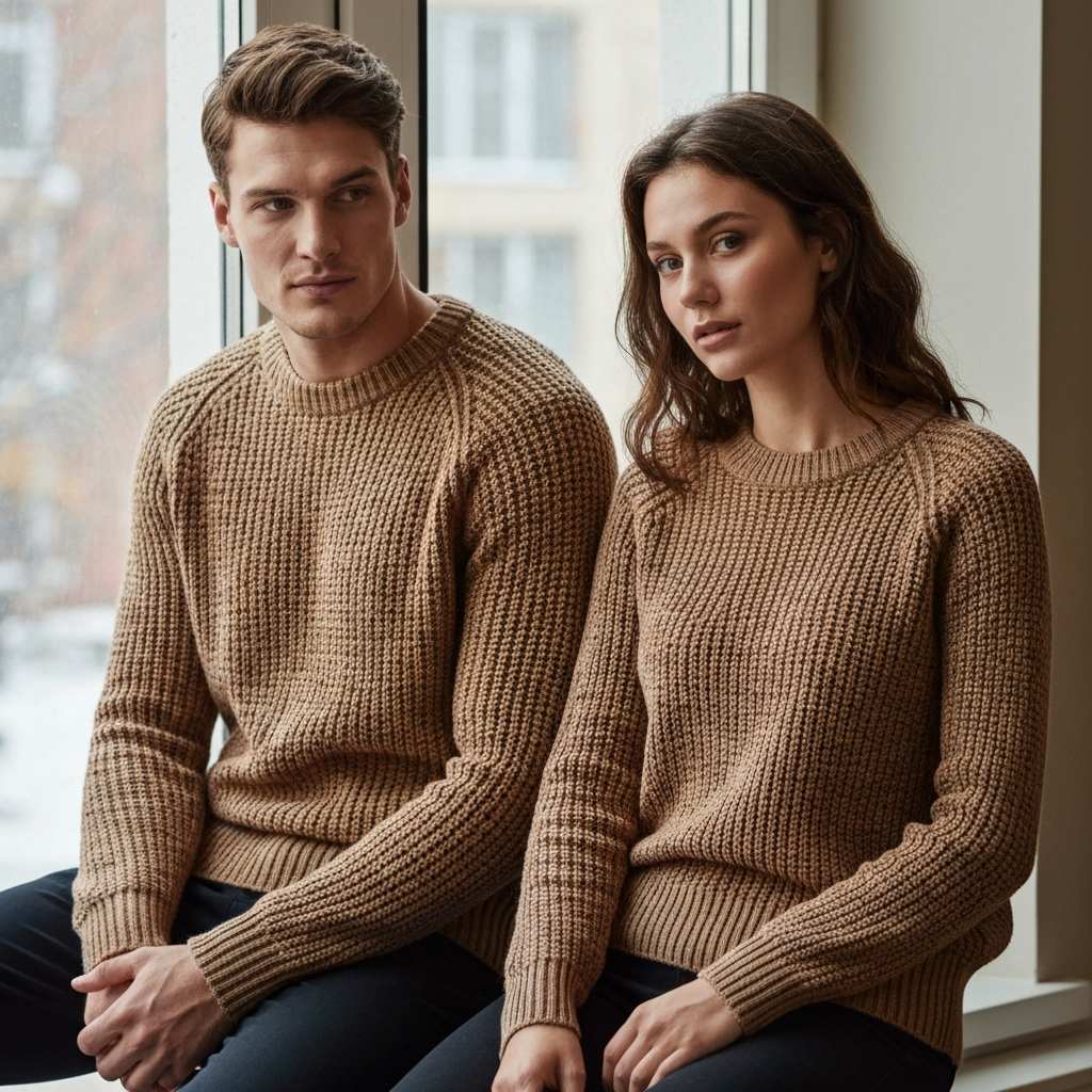 Knit Sweater – Men & Women Cozy Model Shoot