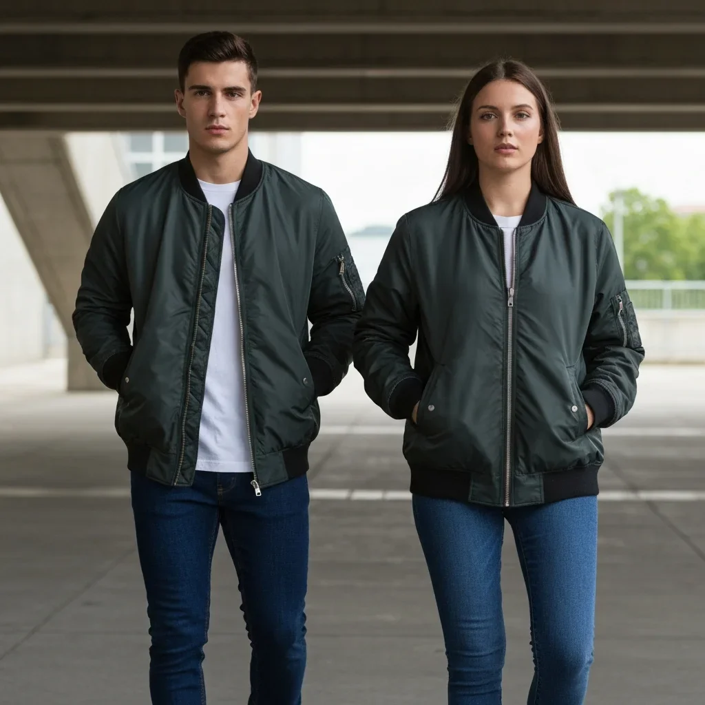 Unisex Bomber Jacket – Urban Duo Model Shoot