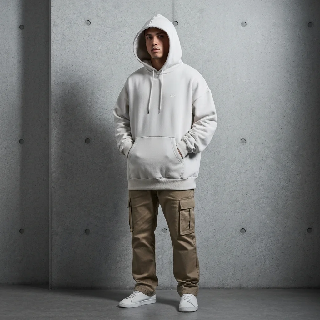 Men Oversized Hoodie – Streetwear Model Shoot