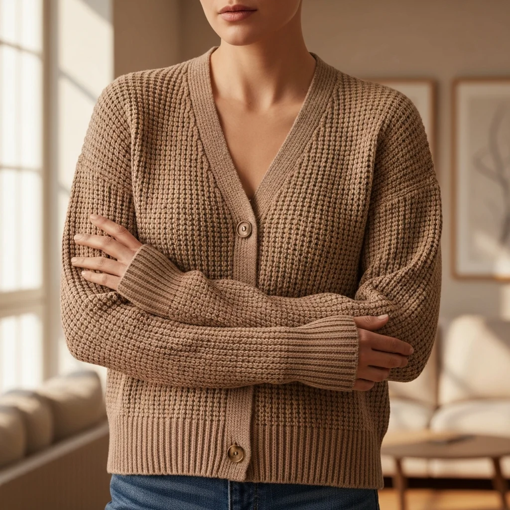 Women Knit Cardigan – Cozy Lifestyle Model Shoot
