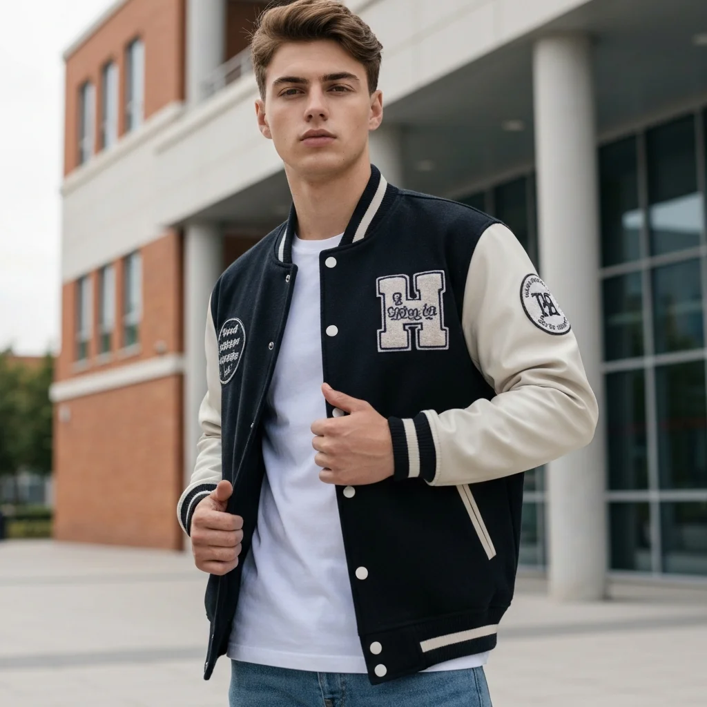 Men Varsity Jacket – Collegiate Gen-Z Model Shoot