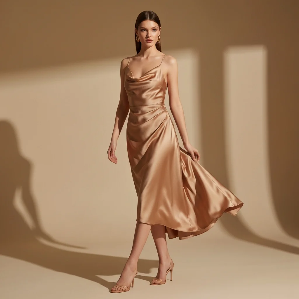 Satin Dress – Luxury Editorial Model Shoot