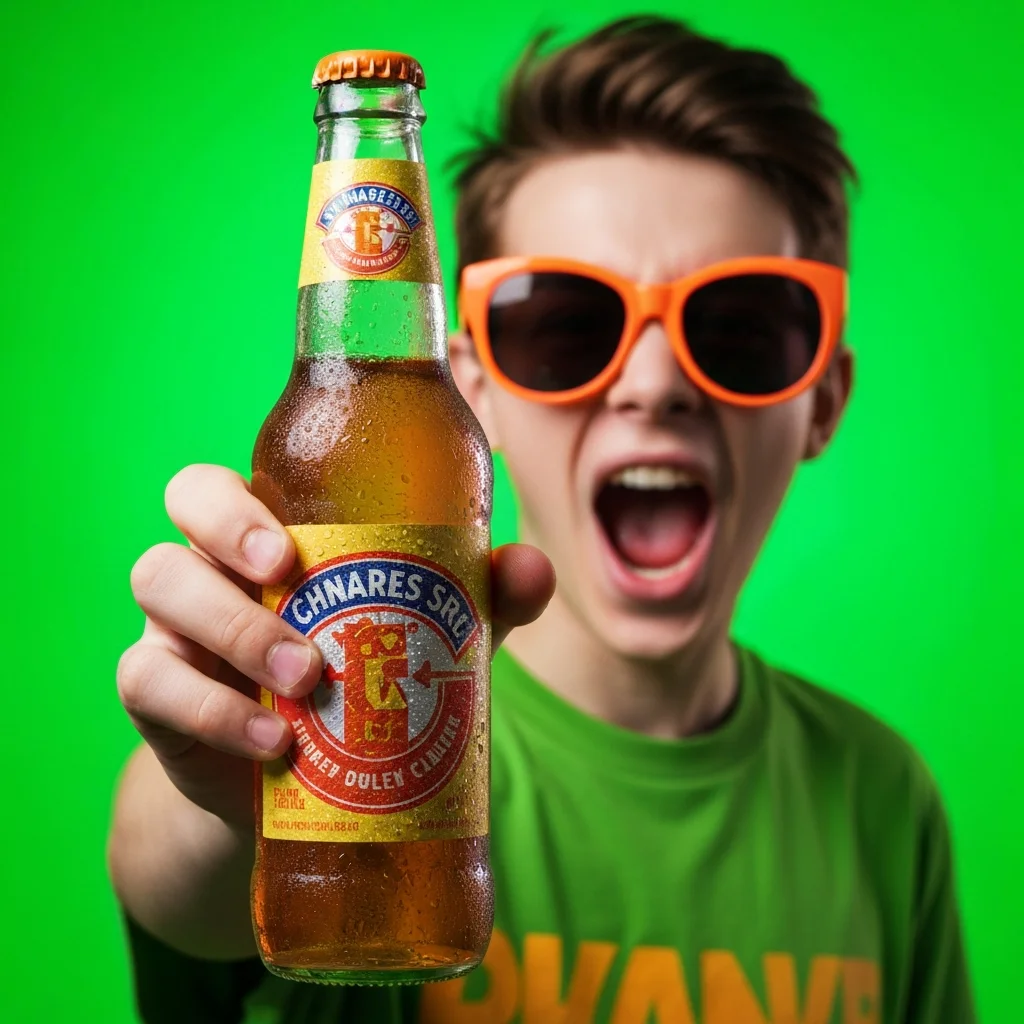 Streetwear Beverage Bottle – Neon Gen-Z Campaign