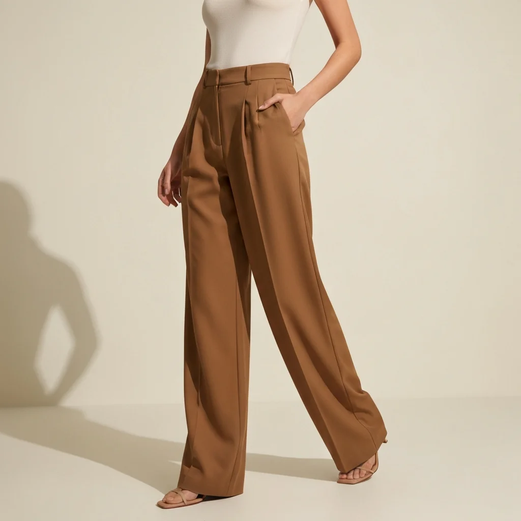 Women Wide-Leg Trousers – Minimal Tailored Model Shoot