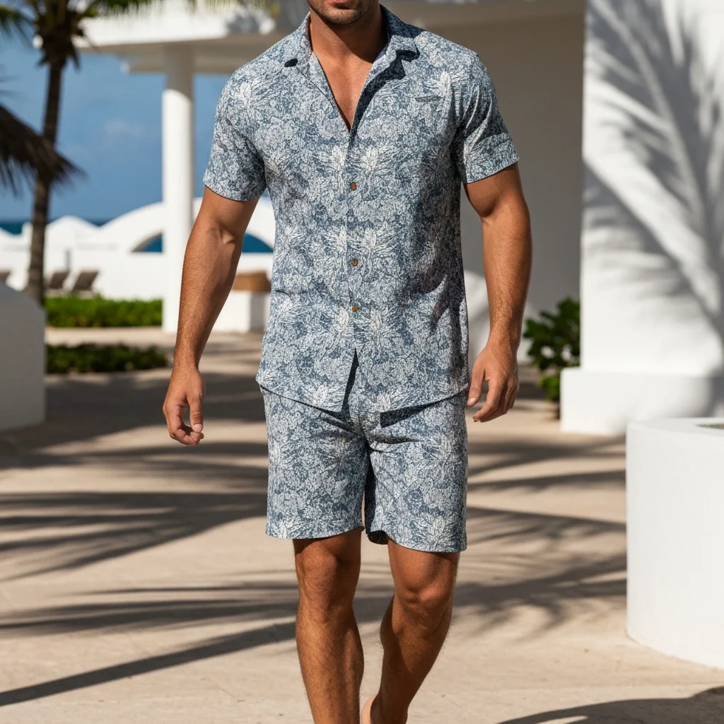 Men Resort Co-Ord Set – Tropical Model Shoot