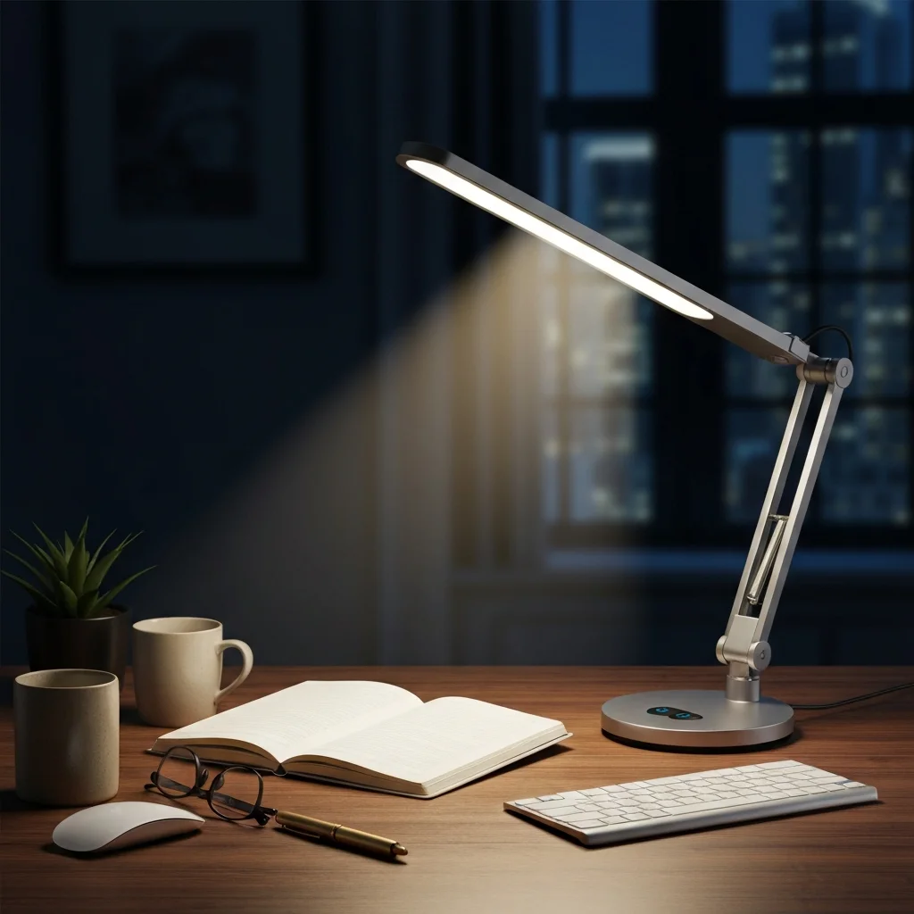 LED Desk Lamp – Night Focus Productivity Ad Scene