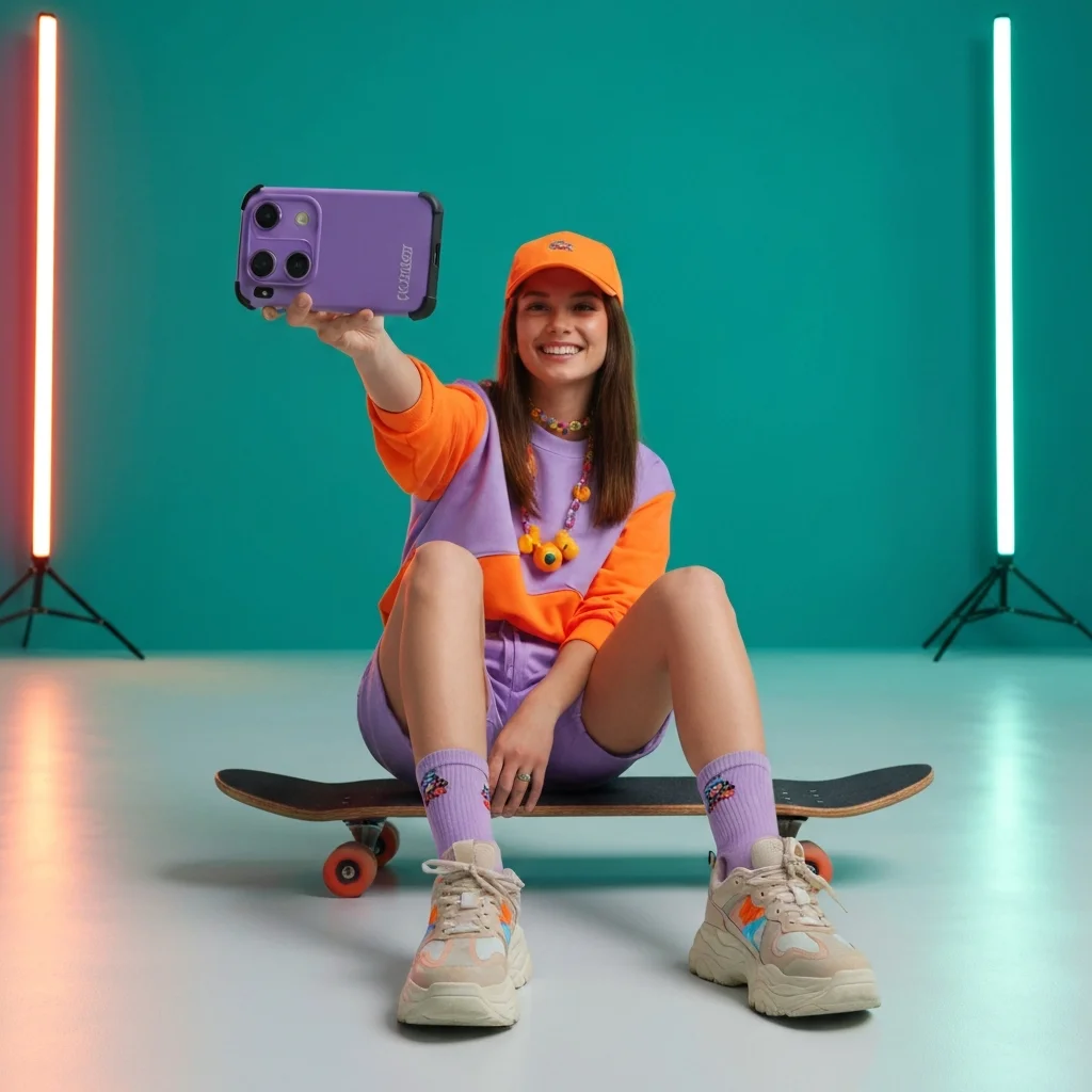 Phone Case – Playful Selfie Model Product Shoot