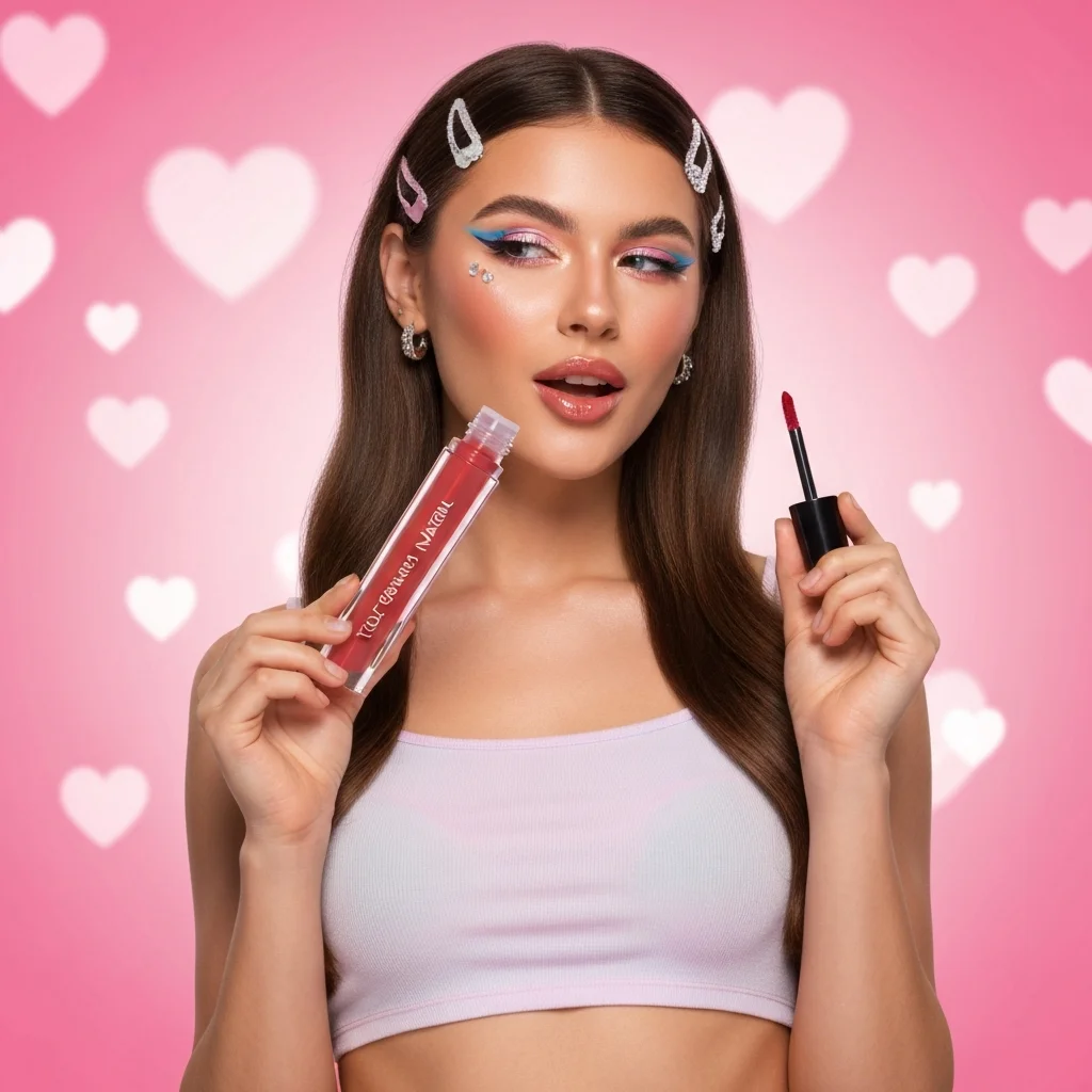 Lip Tint – Bubblegum Gen-Z Beauty Model Shoot