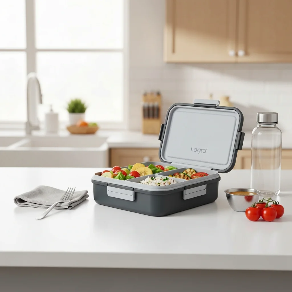 Leak-Proof Lunch Box – Fresh Kitchen Meal Prep Ad Scene