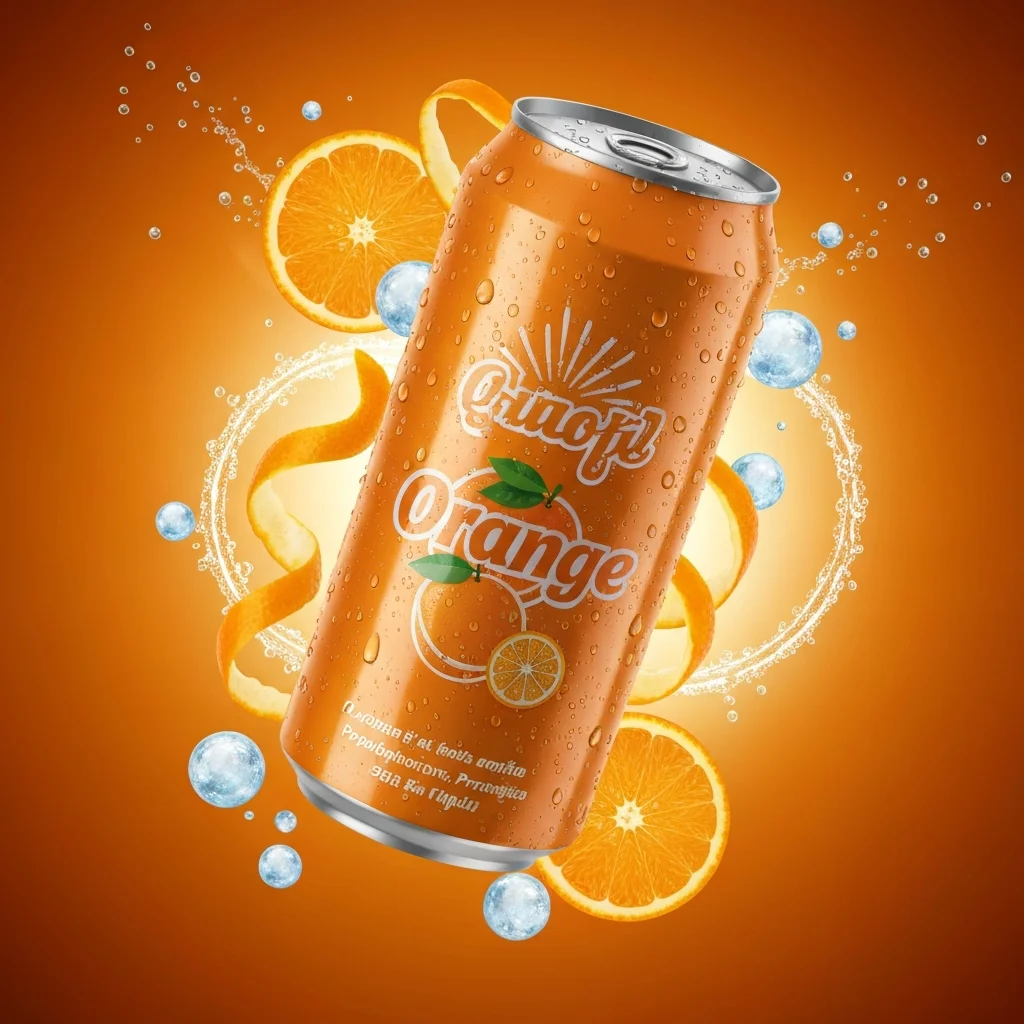 AI Generated preview for Orange Soda Can – Citrus Splash Product Hero - Product Hero Visuals