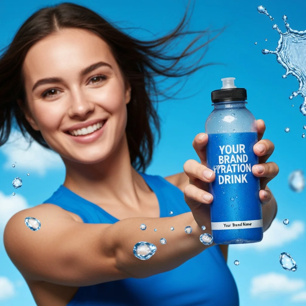 AI Generated preview for Hydration Drink – Blue Energy Model Product Shoot - Model Product Shoots