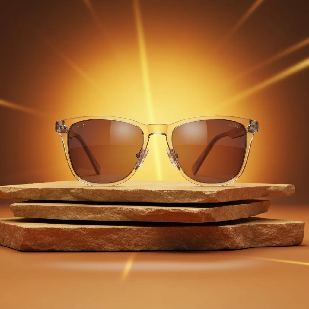 AI Generated preview for Sunglasses – Amber Stone Product Hero Visual - Product Hero Visuals
