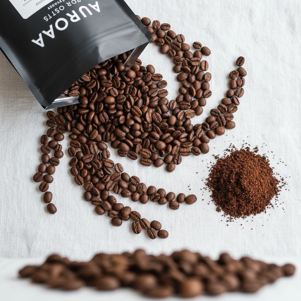 Premium Overhead Coffee Bean Galaxy Product Scene