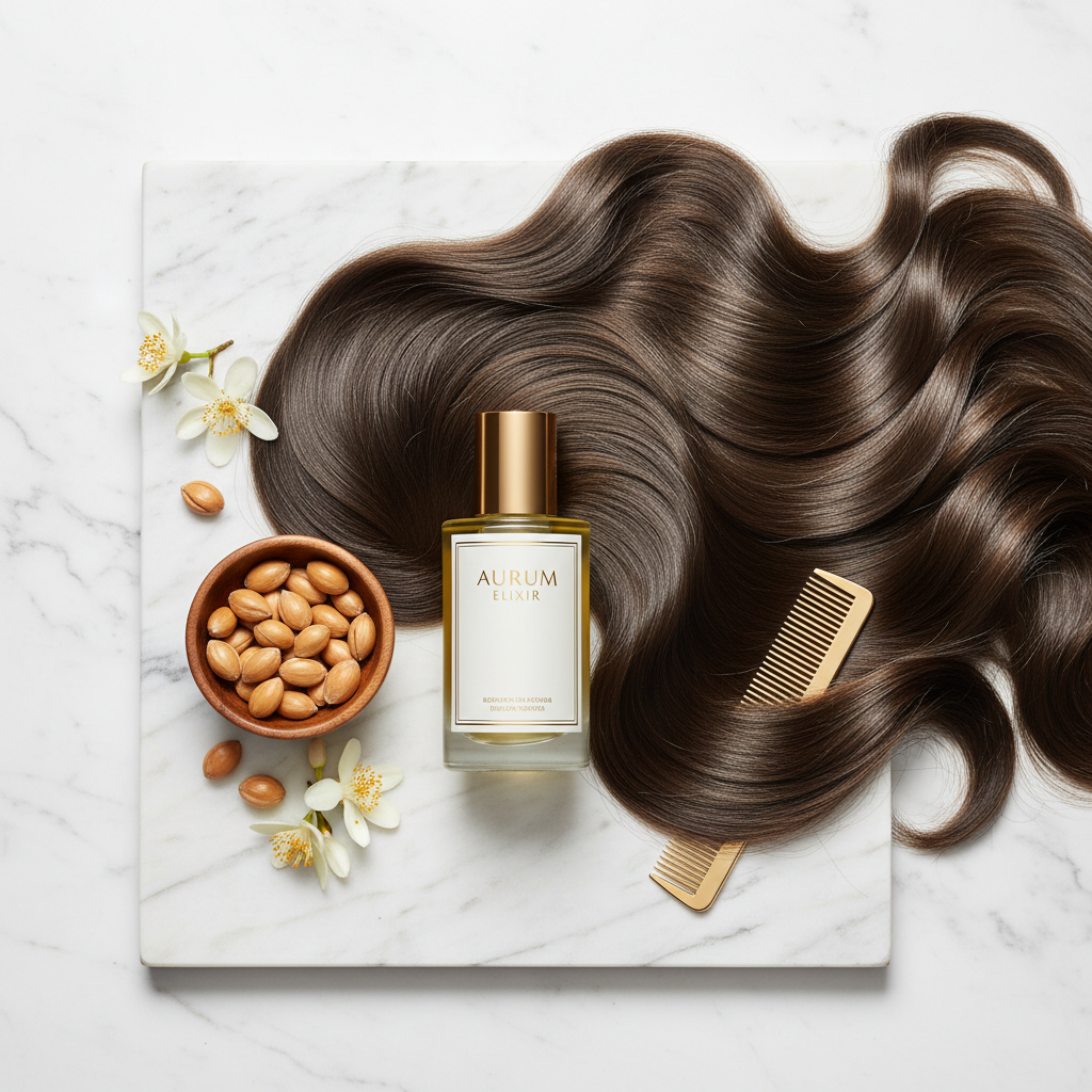 Hair Serum – Silky Botanical Beauty Scene