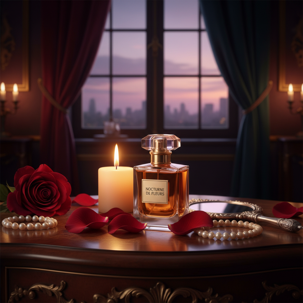 Luxury Perfume – Romantic Dusk Dressing Table Scene