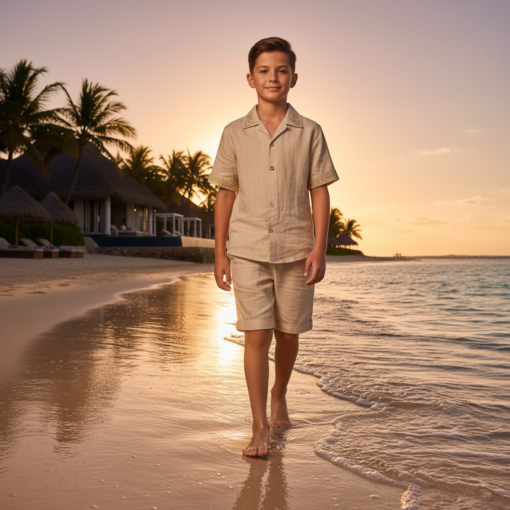 Solvani Linen Set – Tropical Sunset Walk