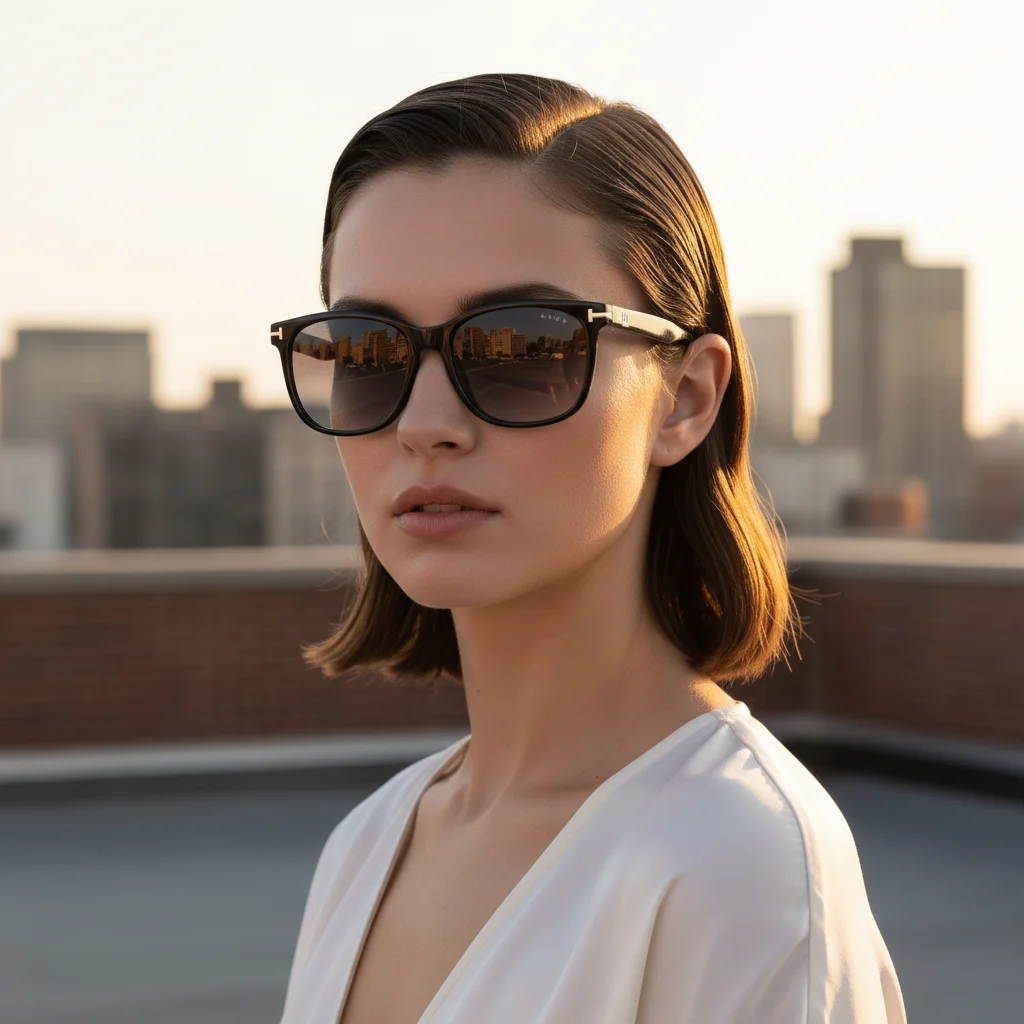 AI Generated preview for Golden Hour Grandeur: Premium Sunglasses Editorial - Model Product Shoots