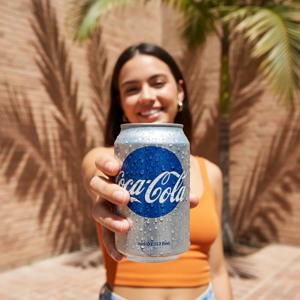 Sunny Gen-Z Beverage Lifestyle Ad: Product Handoff