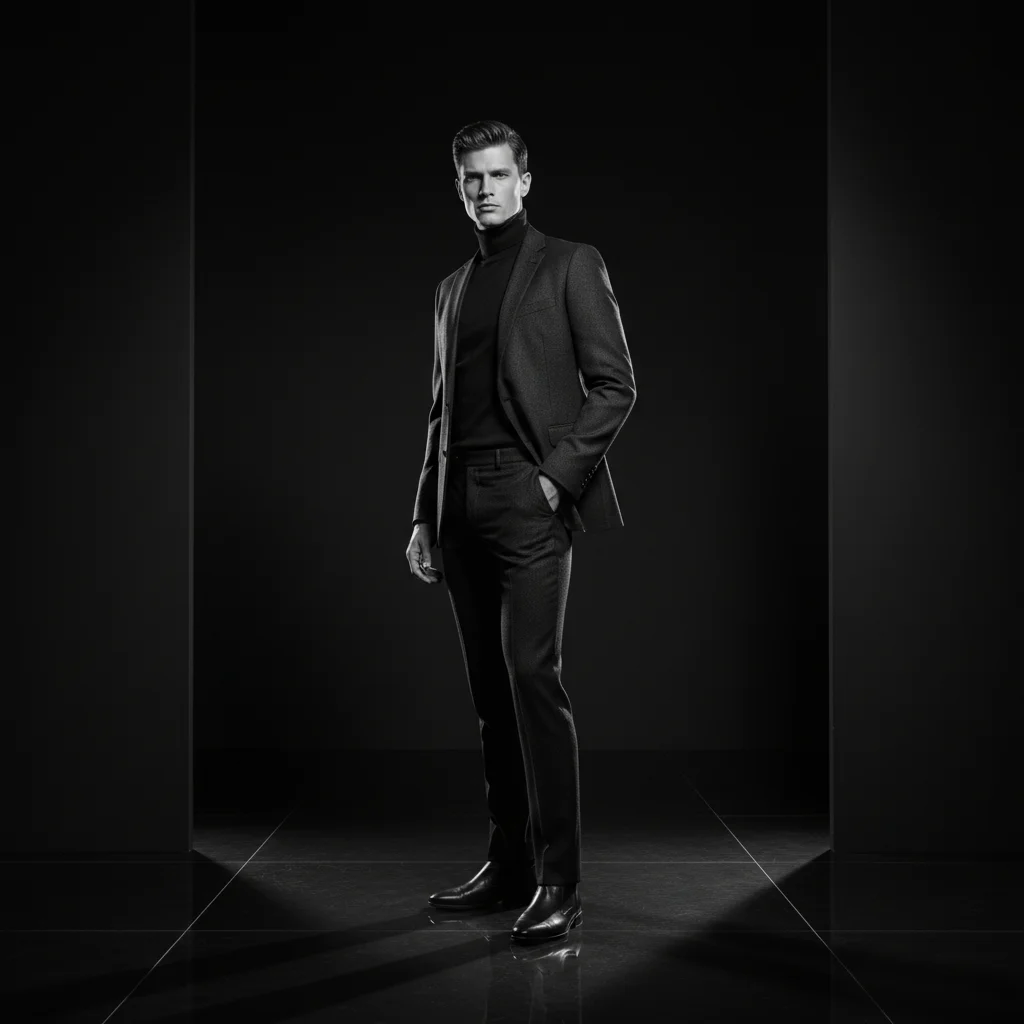 Elite Monochrome Menswear Editorial: Luxury Studio Photography