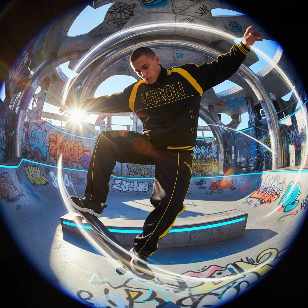 AI Generated preview for Hyper-Realistic Streetwear Fisheye Fashion Campaign - Model Product Shoots