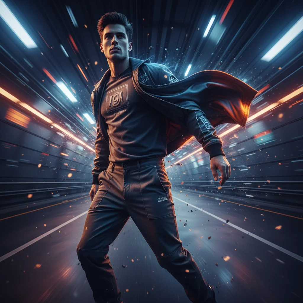 AI Generated preview for High-Speed Velocity Menswear Campaign - Model Product Shoots