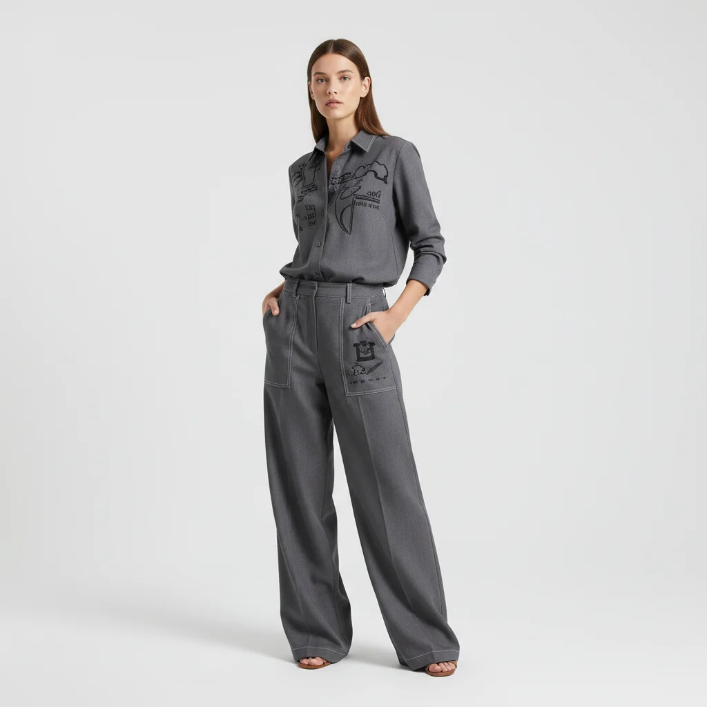Hyper-Realistic Women's E-commerce Fashion Shoot: Confident Casual Pose