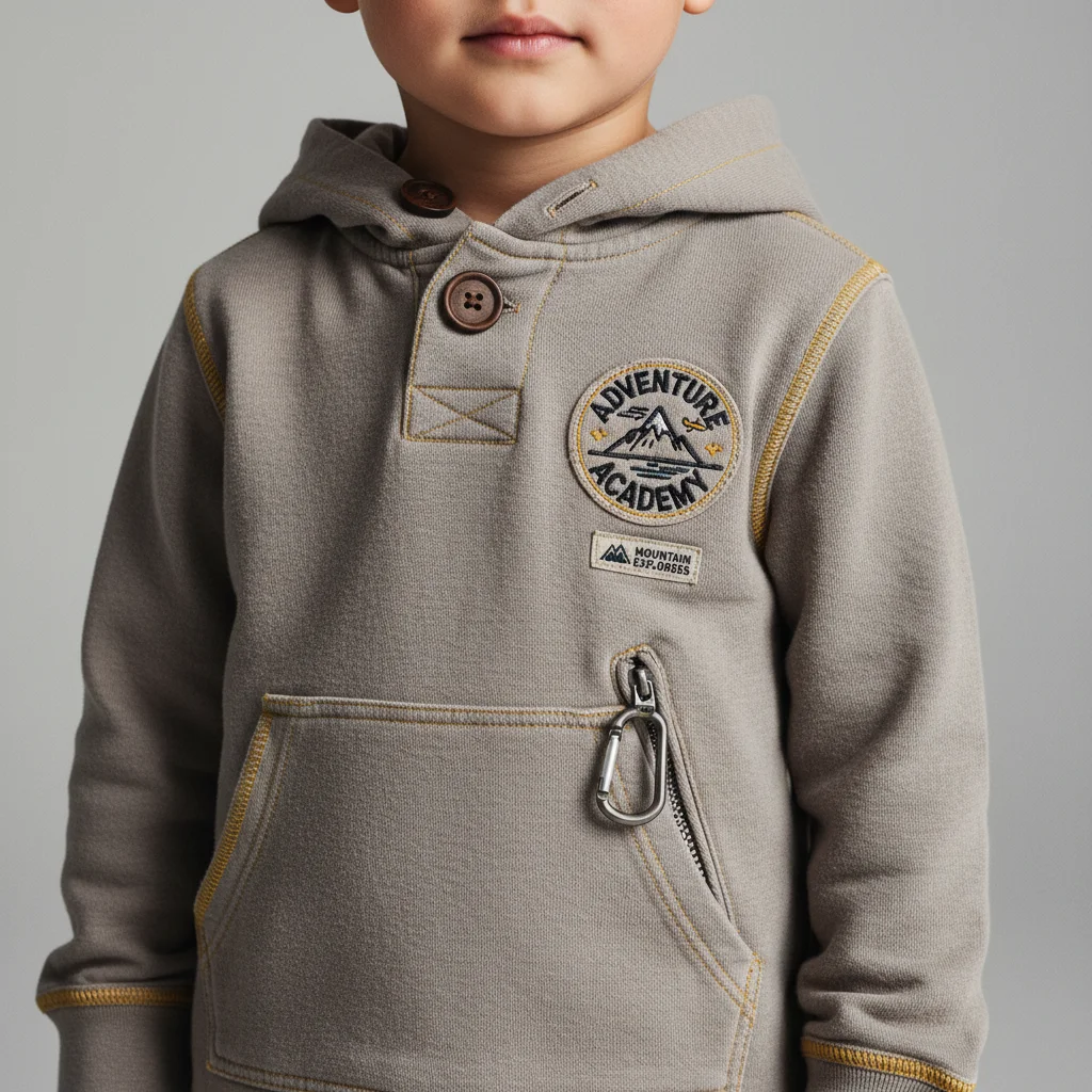 Luxury Kidswear Product Showcase: Hyper-Realistic Detail Close-Up