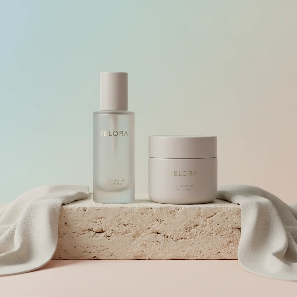 AI Generated preview for Elevated Luxury Skincare Packaging System: Frosted Bottles, Spa Aesthetic & Shelf-Ready Branding - Packaging Brand Systems