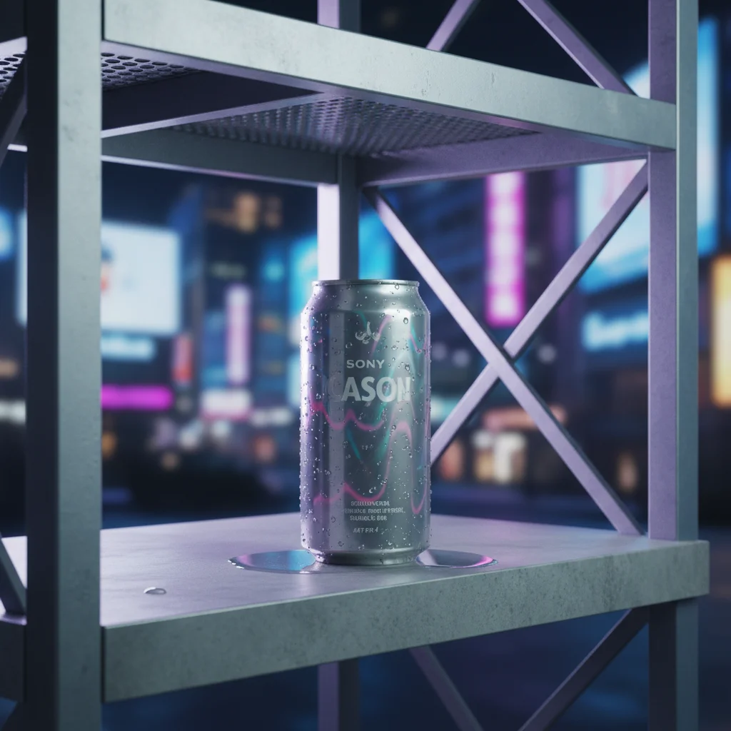 AI Generated preview for Premium Cold Brew Can Ad: Urban Neon Shelf Mood for Gen-Z - Packaging Brand Systems