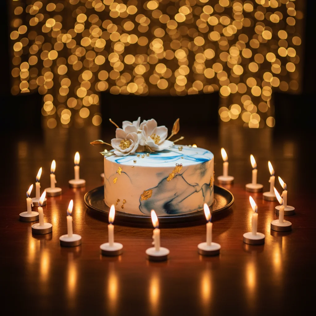 Elegant Velvet Crumb Cake: Cinematic Candlelight Celebration for Luxury Dessert Brands