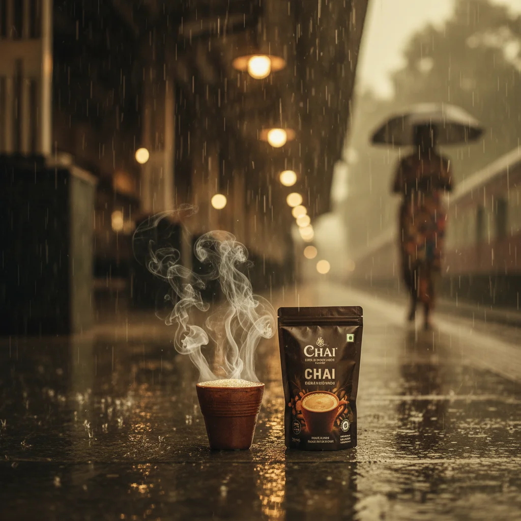 Authentic Indian Railway Monsoon Tea Story: Premium D2C Chai Product Photography
