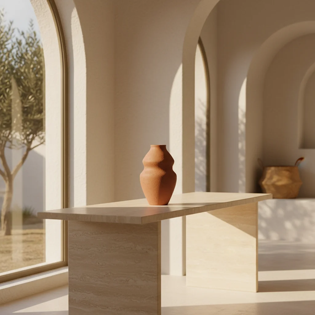 Timeless Ceramic Vase Product Hero: Mediterranean Minimalist Luxury Decor for Modern Homes