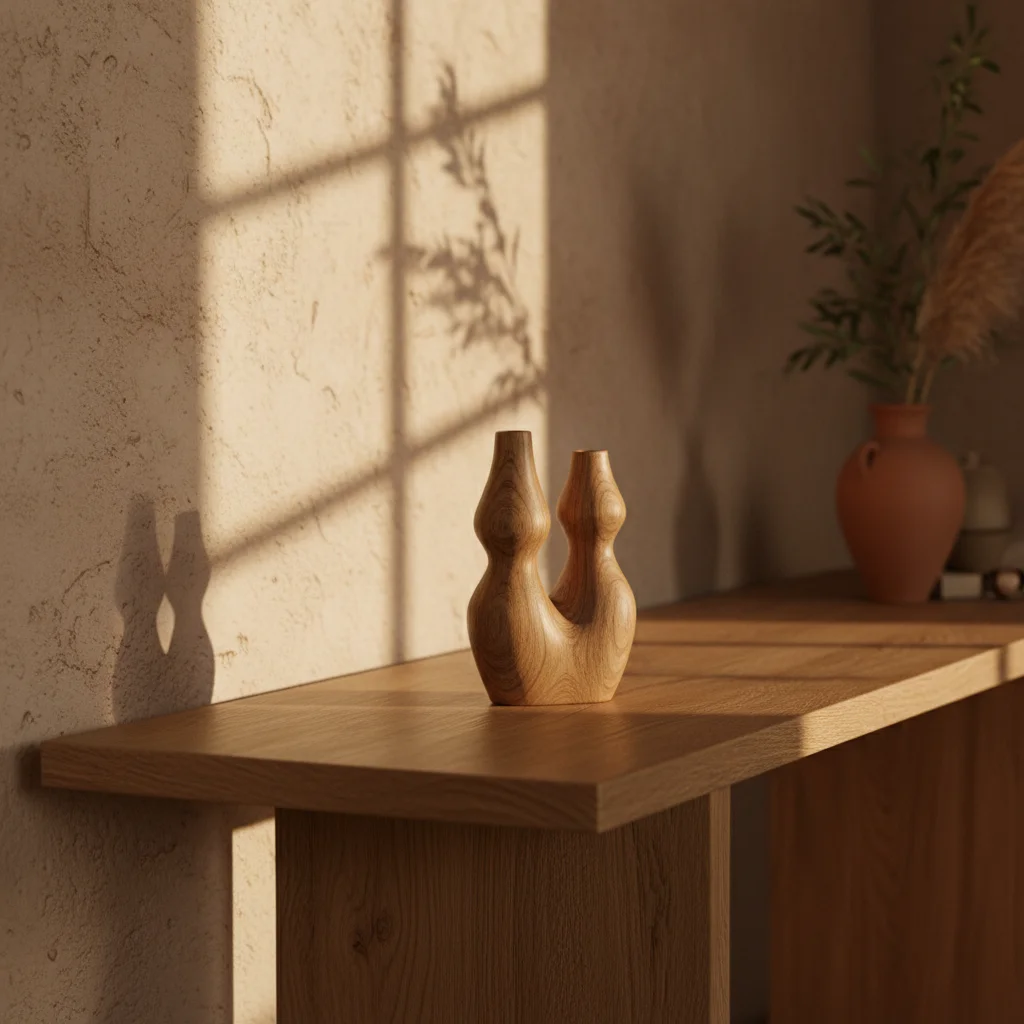 Exquisite Artisan Warmth: Luxury Mediterranean Wooden Decor Product Hero Visuals