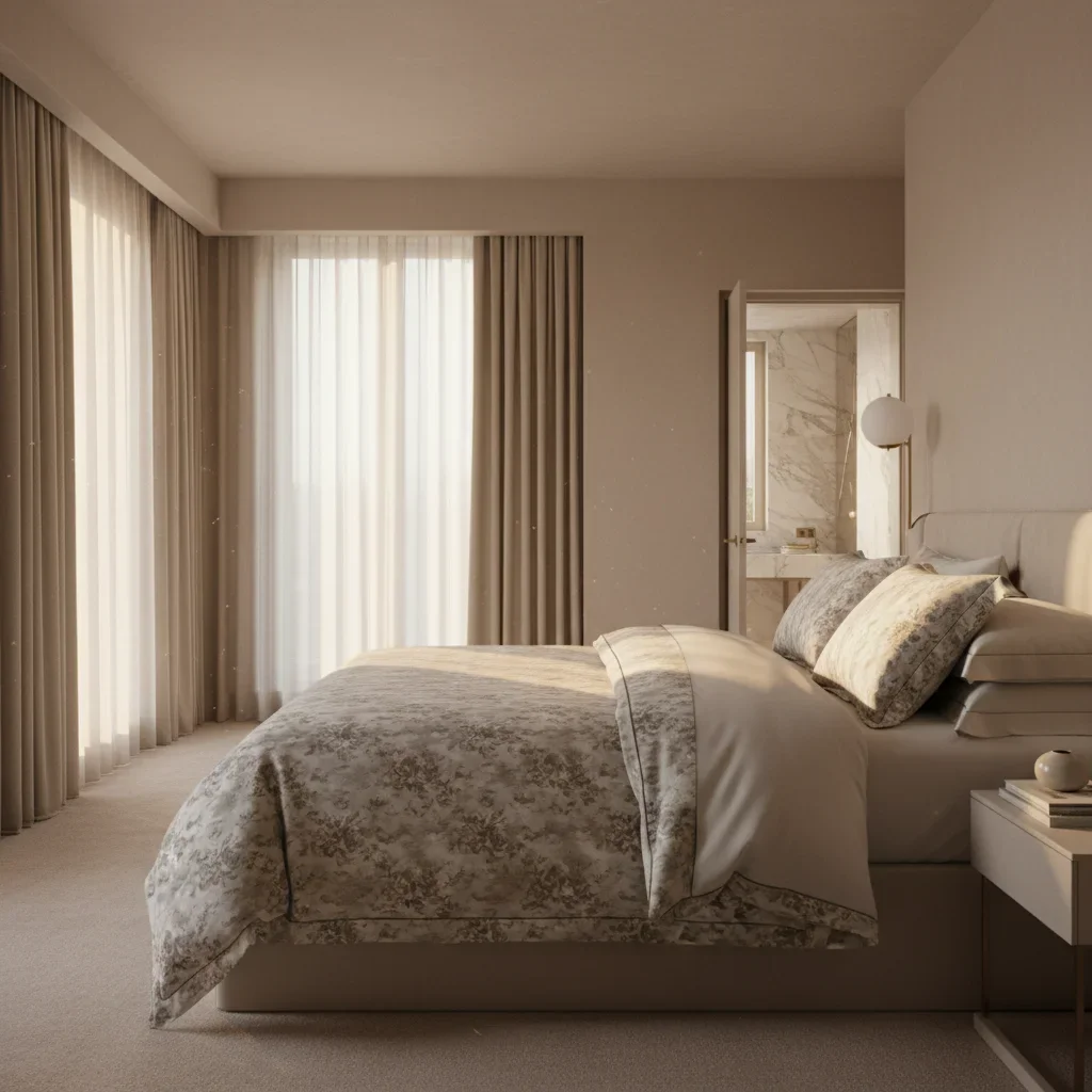 ÉLAN CASA: Elevated Morning Suite Luxury Bedding Campaign Visuals
