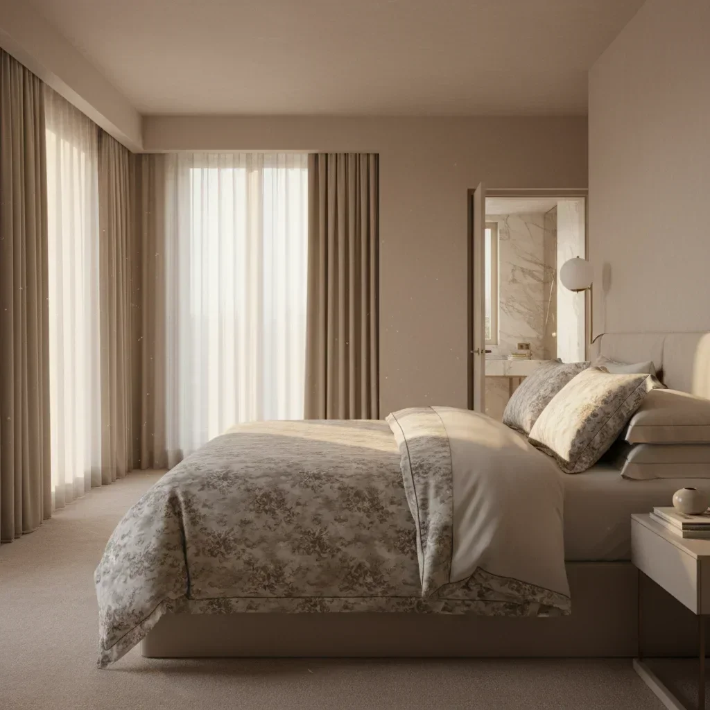 ÉLAN CASA: Elevated Morning Suite Luxury Bedding Campaign Visuals