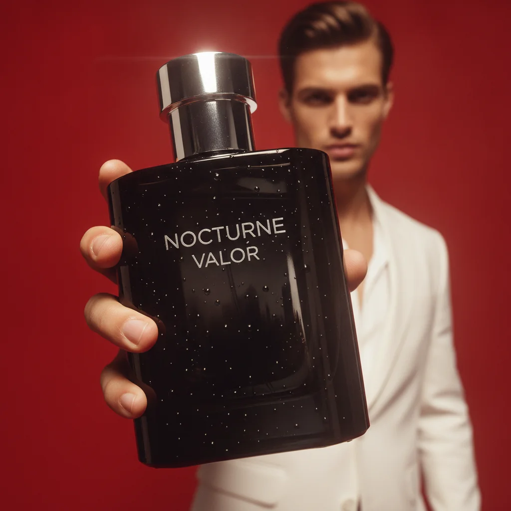 Captivating Luxury Fragrance Ad: Hero Shot for Men