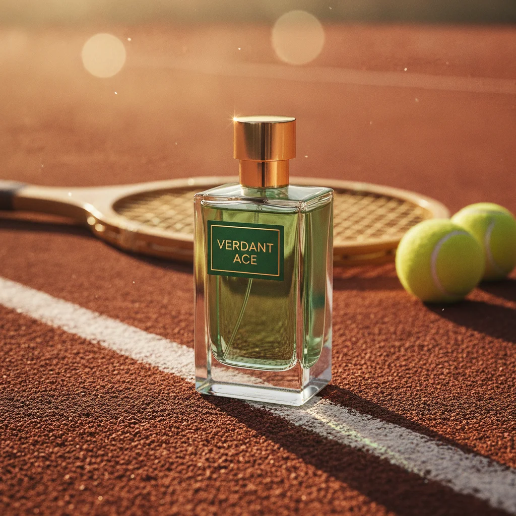 Cinematic Luxury Perfume: Elegant Tennis Court Lifestyle Ad