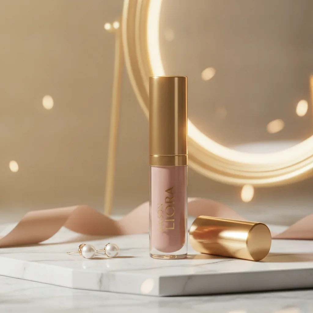 Luxury Lip Balm: Glamorous Vanity Product Scene