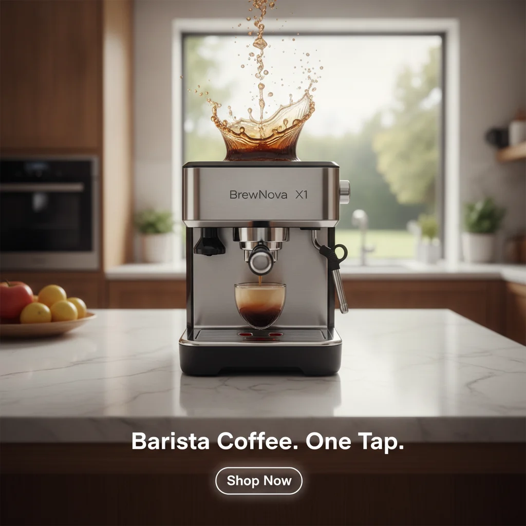 BrewNova X1: Premium Smart Espresso Performance Ad