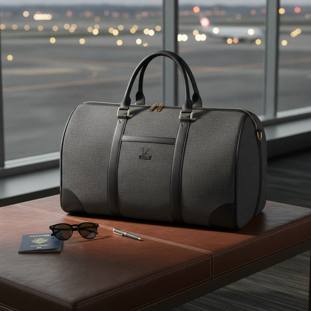 Luxury Travel Product Showcase in Airport Lounge