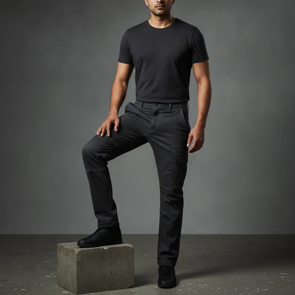 Premium Men's Utility Cargo Pants: Ultra-Realistic Studio Campaign