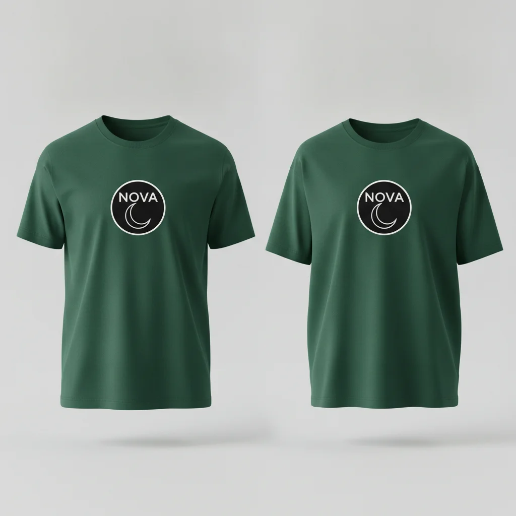 AI Generated preview for Premium Apparel Mockup: Ultra-Realistic Regular & Oversized T-Shirt Display - Mockups and Branding