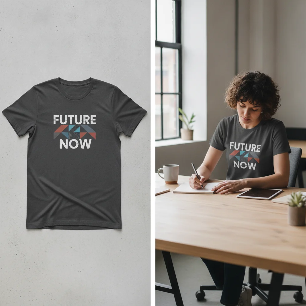 AI Generated preview for Premium Split-Style Apparel Presentation: Flat-Lay & Lifestyle Mockup - Mockups and Branding