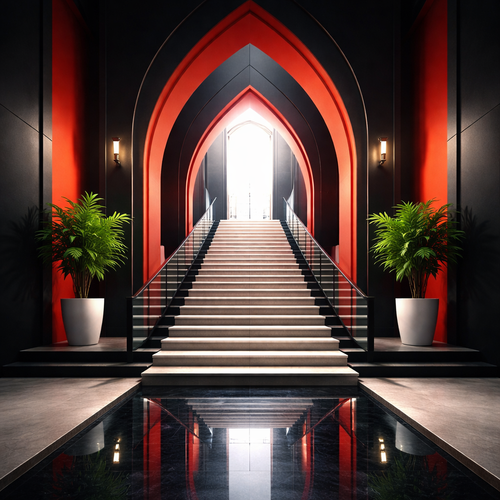 Minimalist architectural symmetry