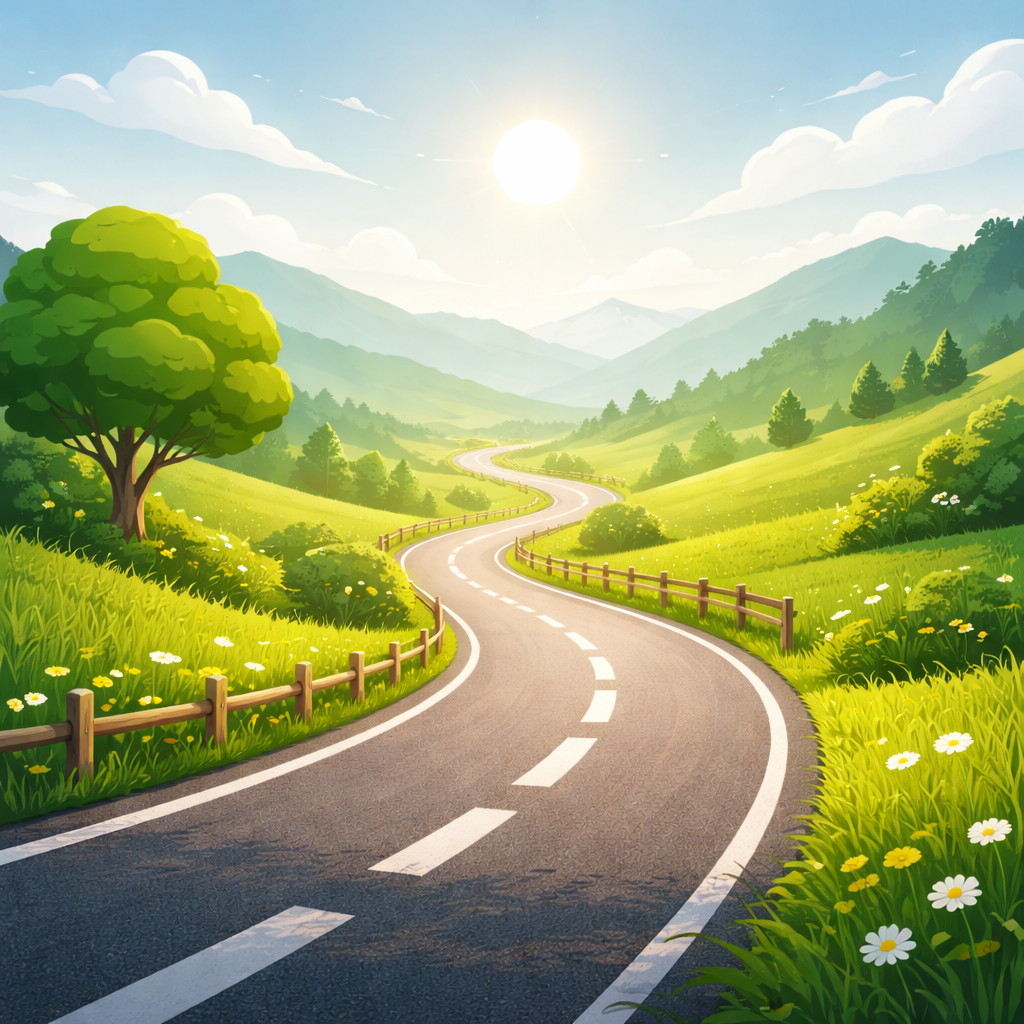 Minimalist road leading forward