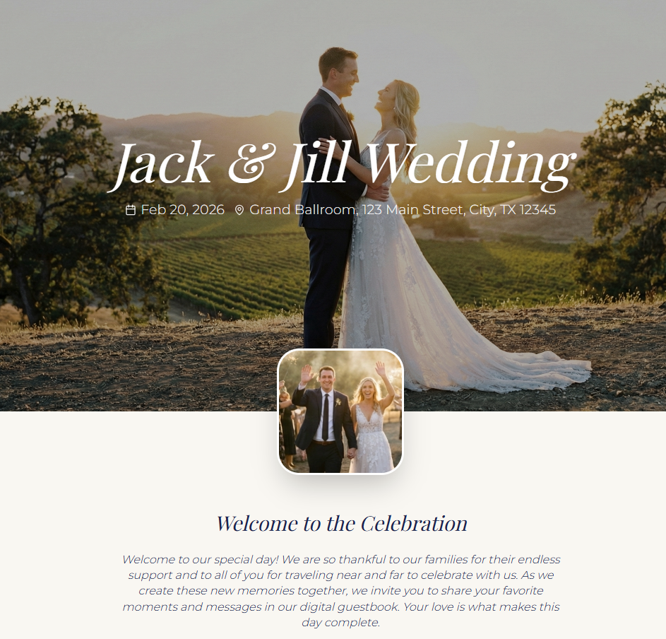Beautiful Wedding Page In Seconds