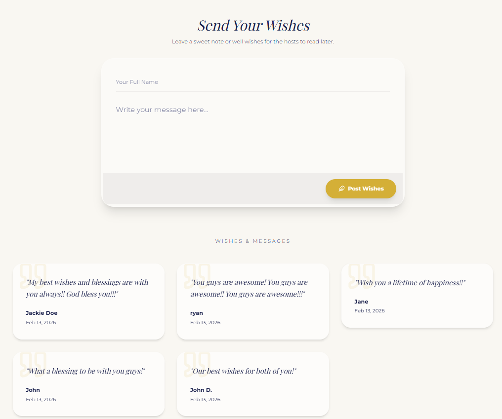 Guestbook Signing For Warm Wishes