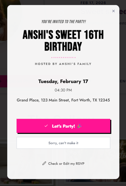 Beautiful Automatic Digital Invitations In Seconds