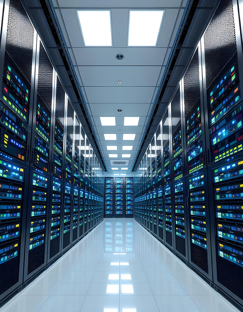 An abstract representation of cloud hosting and servers.