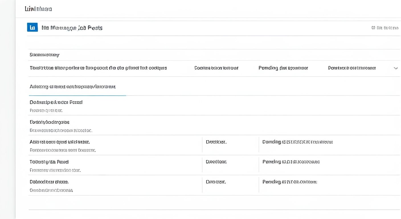 Screenshot of LinkedIn's 'Manage Job Posts' dashboard, showing a job listed with a 'Pending' status, indicating it is under review.